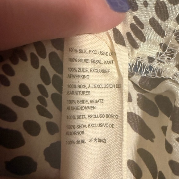 Johnny Was Silk Multicolor Floral and Leopard Print Blouse - Picture 6 of 11